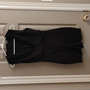 Women's Missguided Black Ribbed Romper with Plunge Neckline